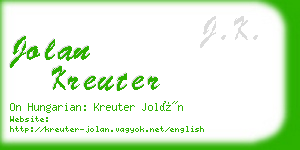 jolan kreuter business card